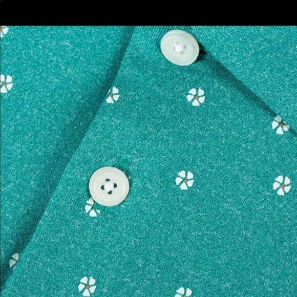 NIKE GOLF POLO Neptune Green Dri-Fit Vapor Micro Print XL - Picture 5 of 8